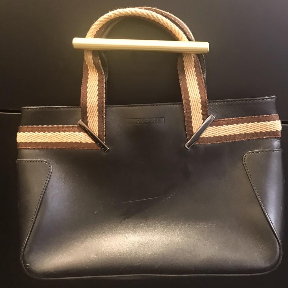 Black leather vintage gucci purse
